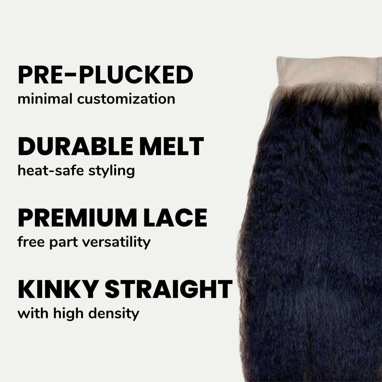 Kinky Straight 4x4 Transparent Lace Human Hair Closure