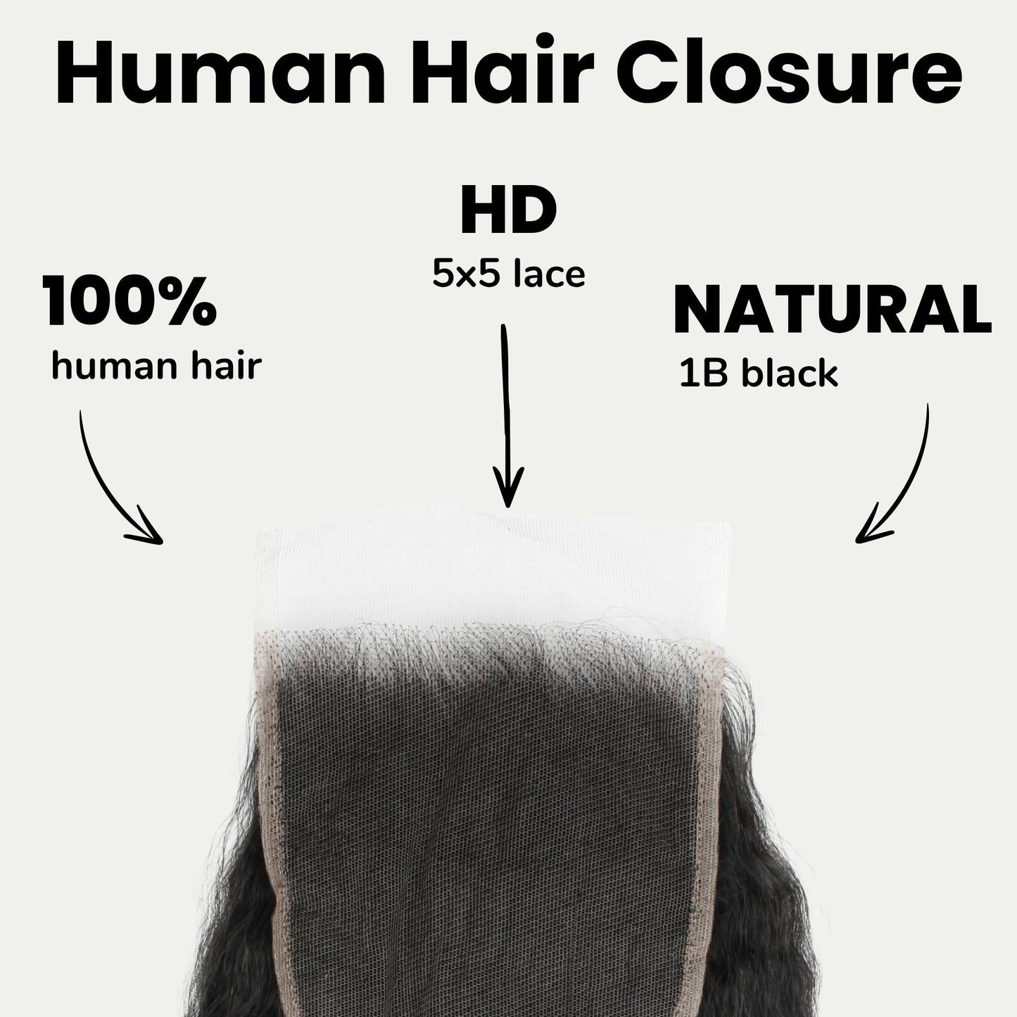 Kinky Straight 5x5 HD Lace Human Hair Closure